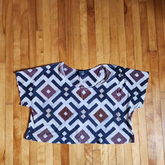 Brown and black with sparkle detail crop top - Picture 2 of 5